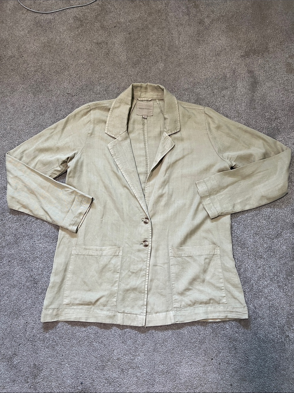 Thread & Supply Lightweight Tencel Lyocell Oversized Blazer Sage Green small